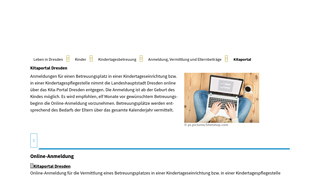 Elternportal f�r Kita-Anmeldung in Dresden